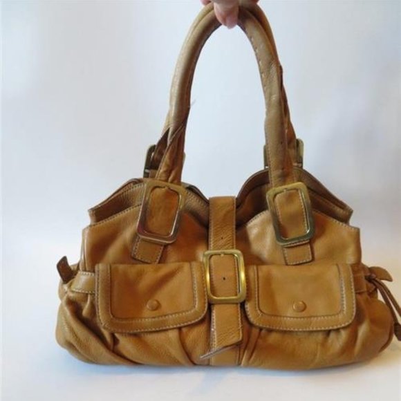 WOMENS COLE HAAN TAN LEATHER TRIPLE ZIP BAG - Picture 2 of 8